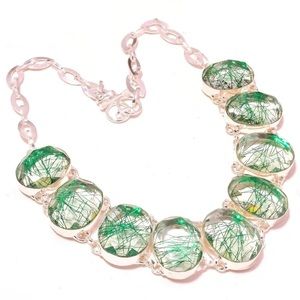 18” green rutile handmade necklace